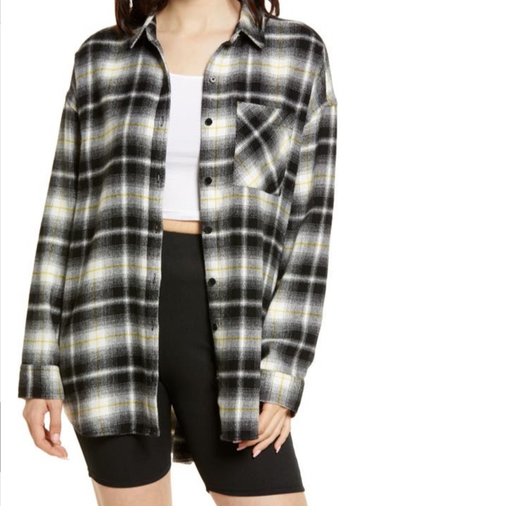 bp. Boyfriend Plaid Button-Up Shirt